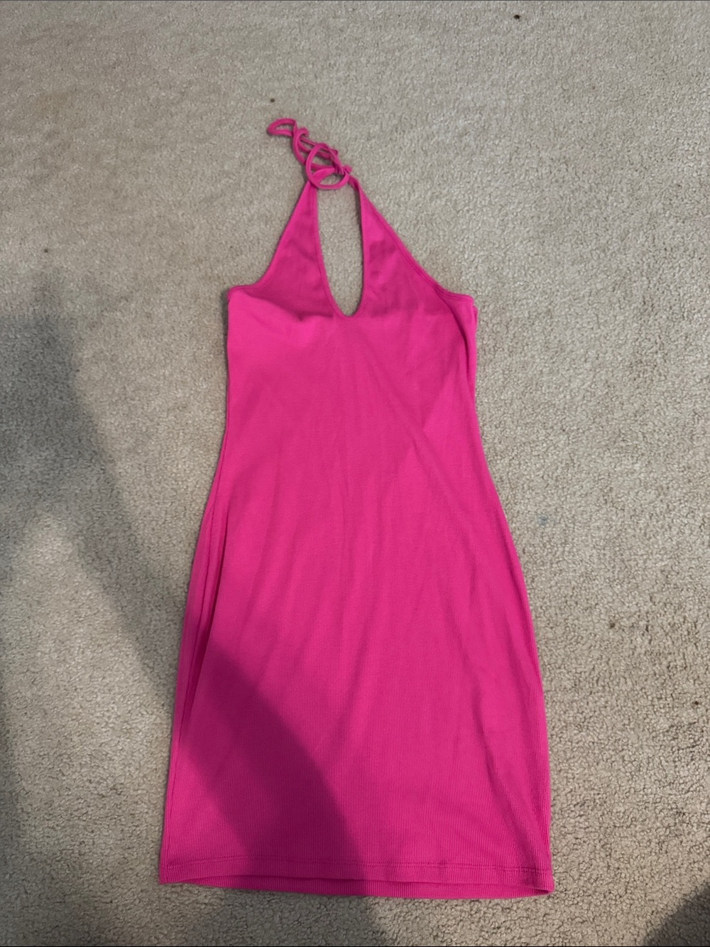 wild fable Hot Pink One-Shoulder Ring-Detail Bodycon Dress